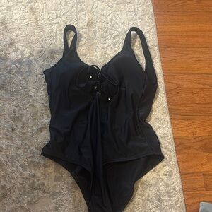 Mossimo Supply Co. Black Lace-Up Swimsuit
